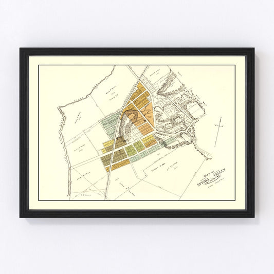 Vintage Map of Spring Valley, Ohio 1896