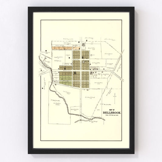 Vintage Map of Bellbrook, Ohio 1896