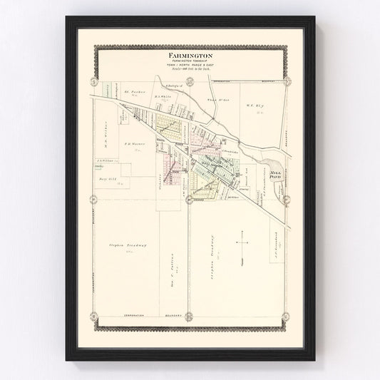Vintage Map of Farmington, Michigan 1896