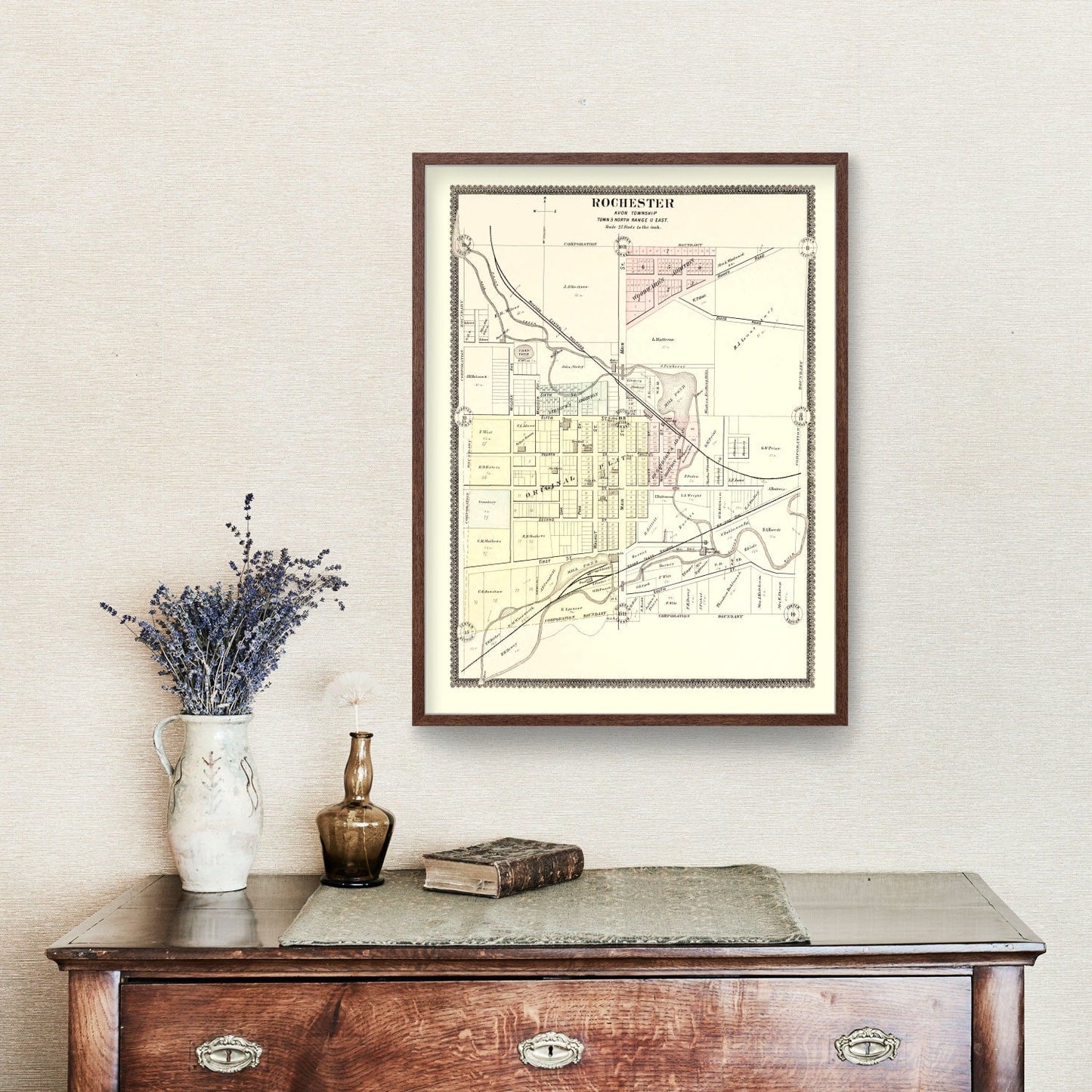 Vintage Map of Rochester, Michigan 1896