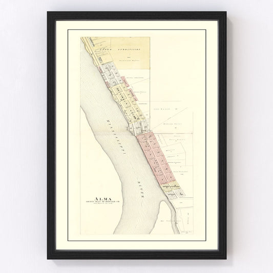 Vintage Map of Alma, Wisconsin 1896
