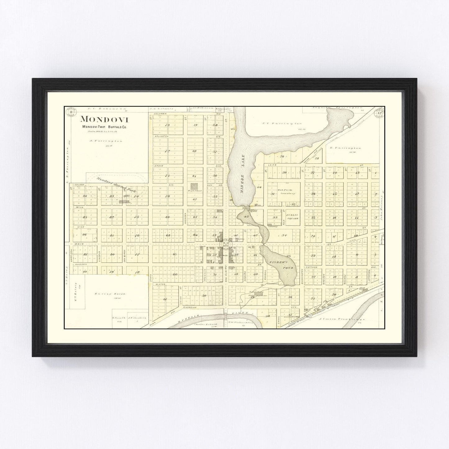 Vintage Map of Mondovi, Wisconsin 1896