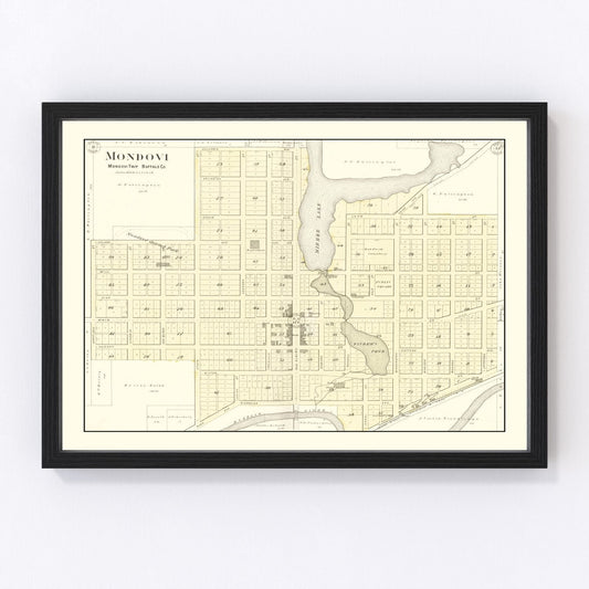 Vintage Map of Mondovi, Wisconsin 1896