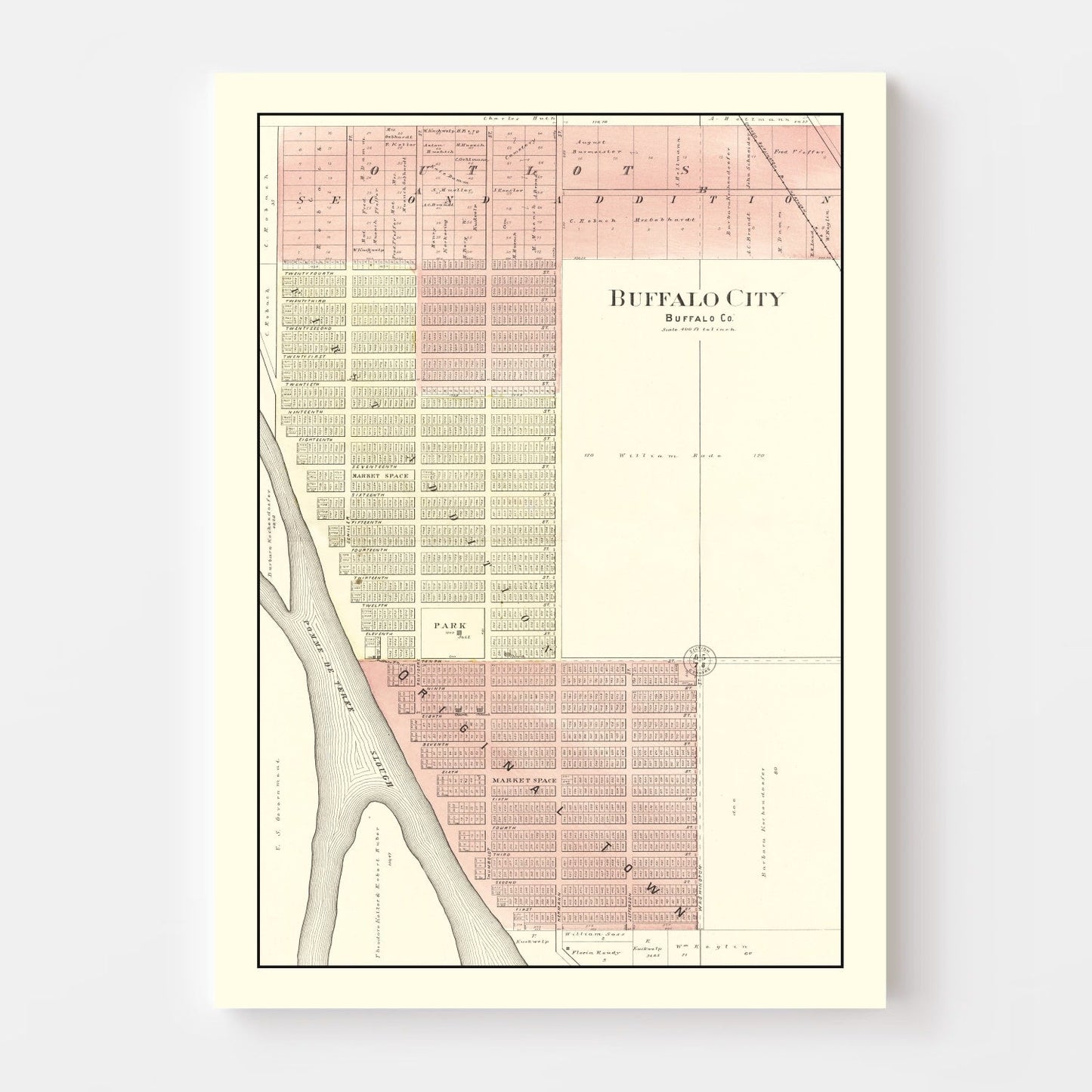 Vintage Map of Buffalo, Wisconsin 1896
