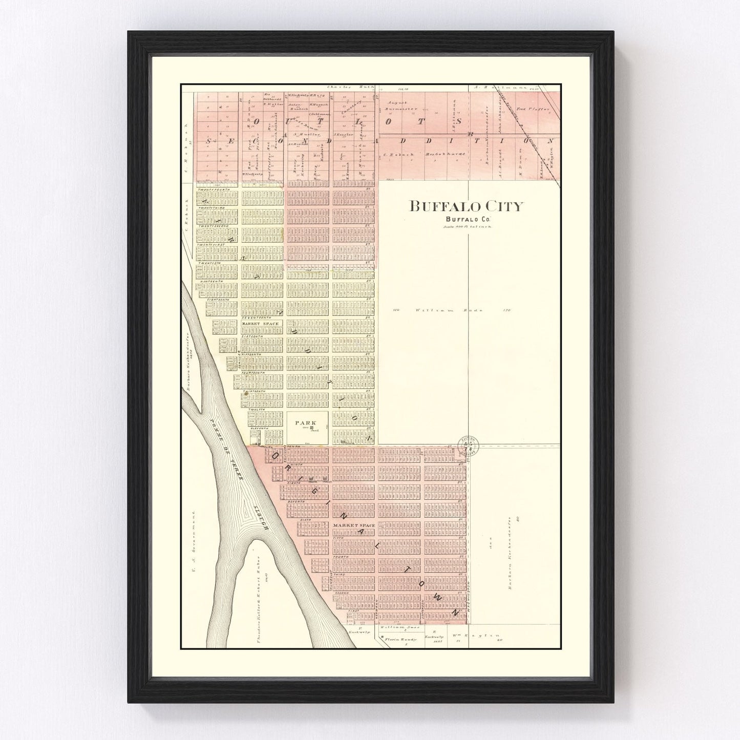 Vintage Map of Buffalo, Wisconsin 1896