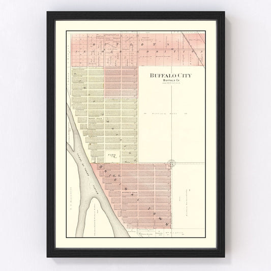 Vintage Map of Buffalo, Wisconsin 1896