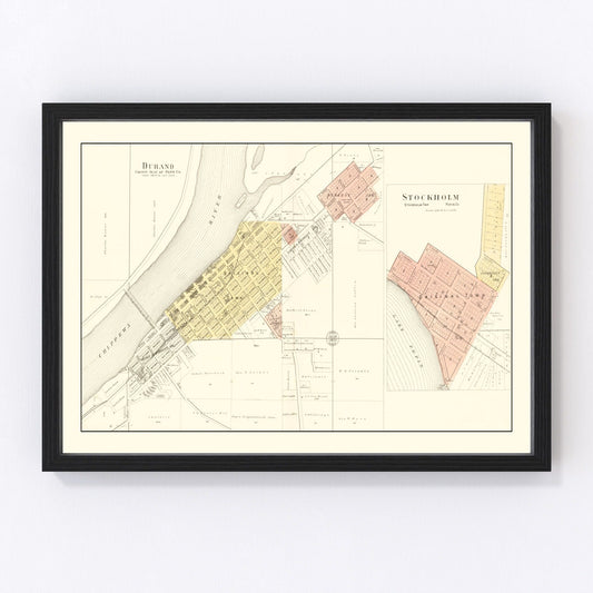 Vintage Map of Durand, Wisconsin 1896