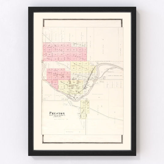 Vintage Map of Preston, Minnesota 1896