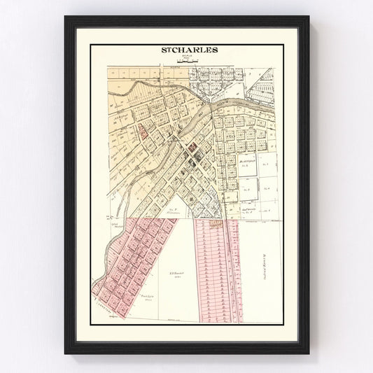 Vintage Map of Saint Charles, Michigan 1896