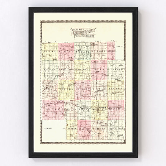 Vintage Map of Macon County, Missouri 1897