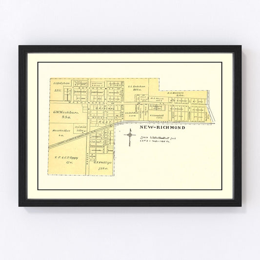 Vintage Map of New Richmond, Indiana 1898