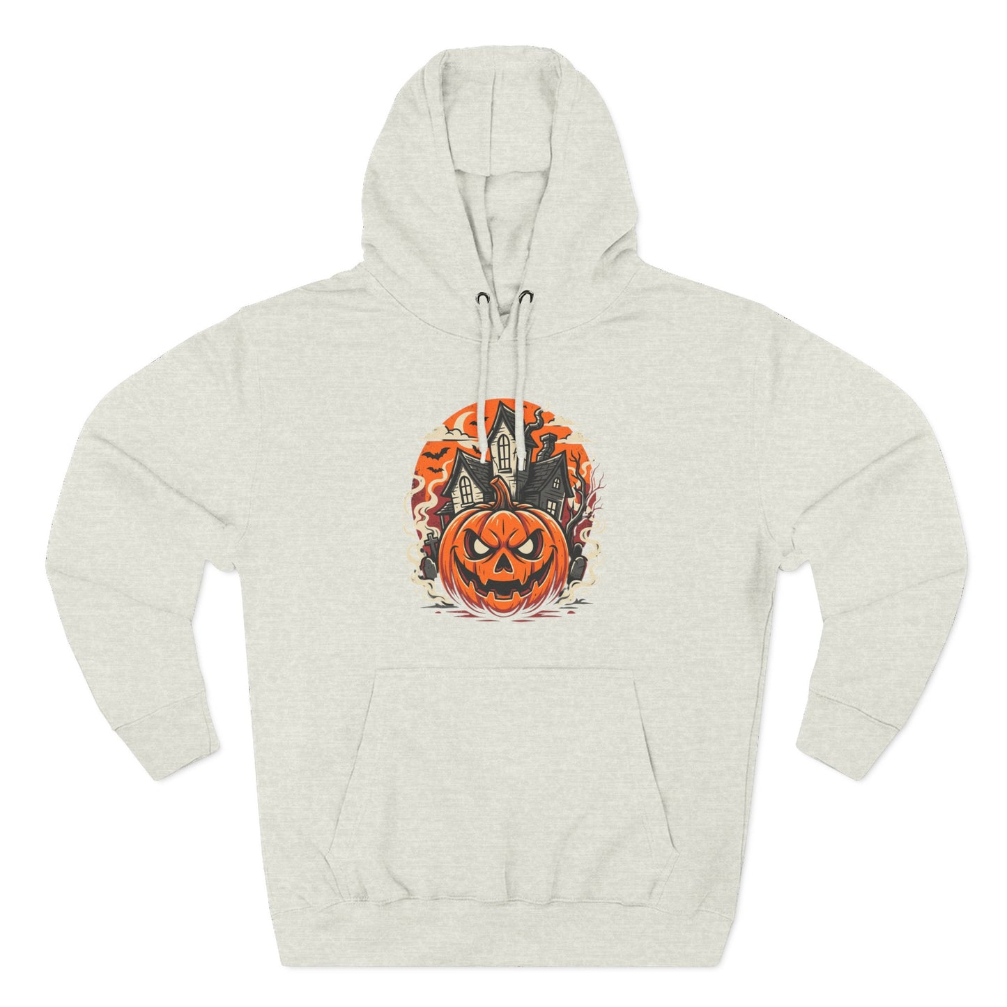 Halloween Pumpkin Hoodie — Jack-O'-Lantern Haunted House Fleece Hoodie