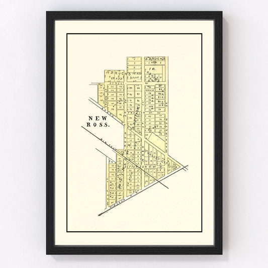 Vintage Map of New Ross, Indiana 1898