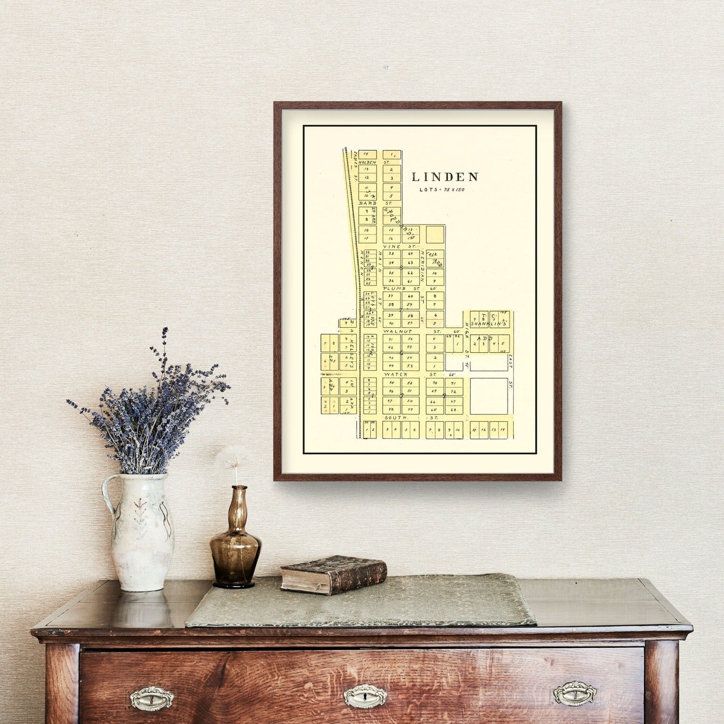Vintage Map of Linden, Indiana 1898