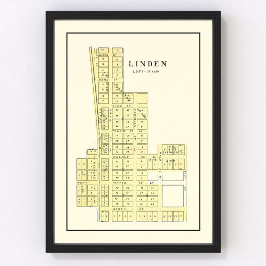 Vintage Map of Linden, Indiana 1898