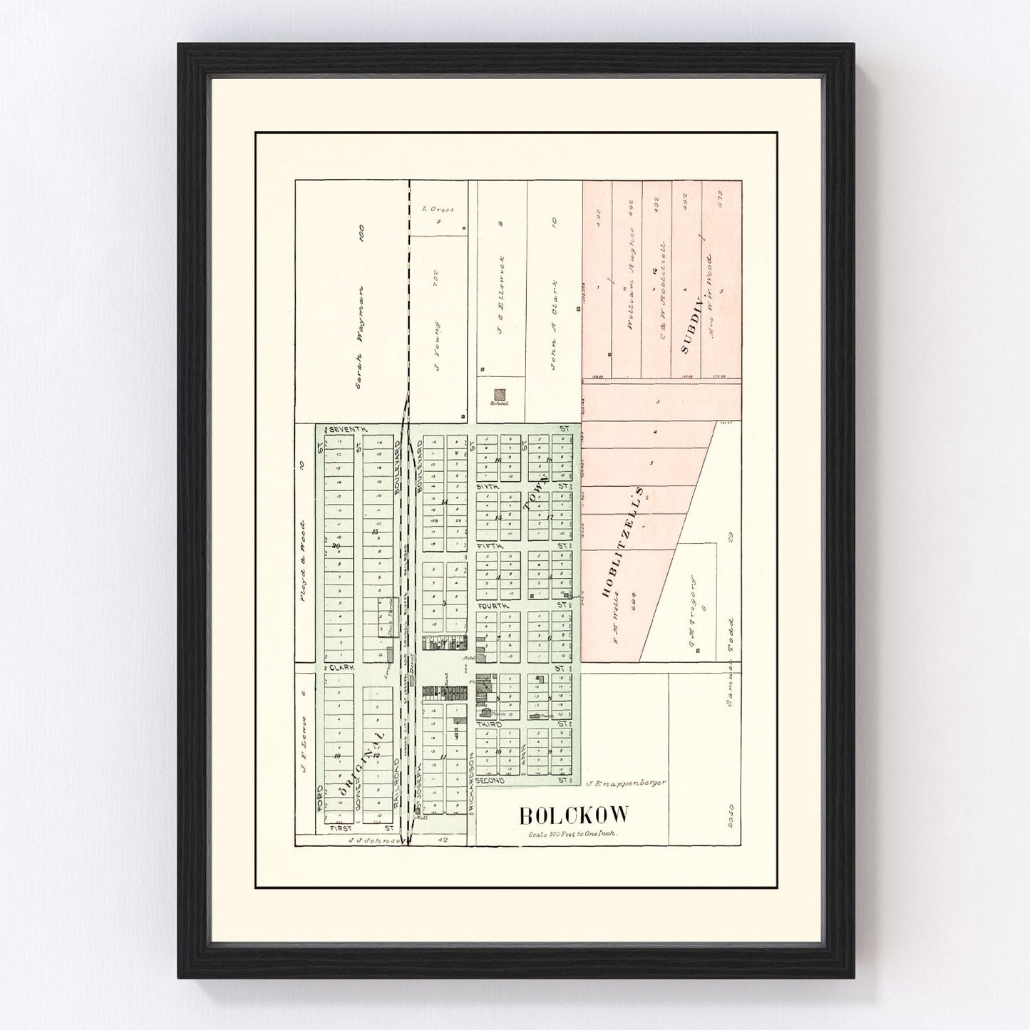 Vintage Map of Bolckow, Missouri 1898