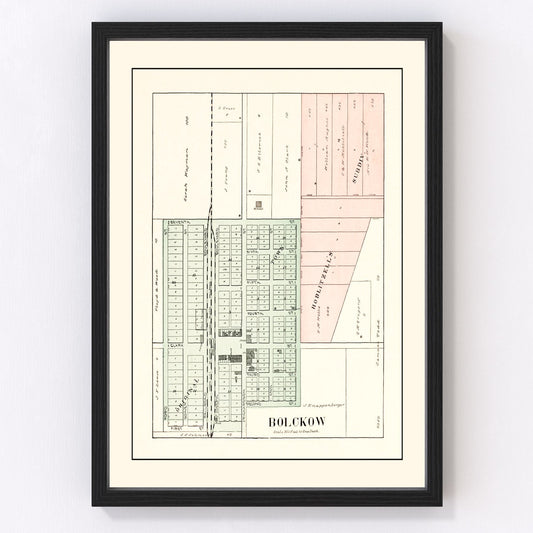 Vintage Map of Bolckow, Missouri 1898