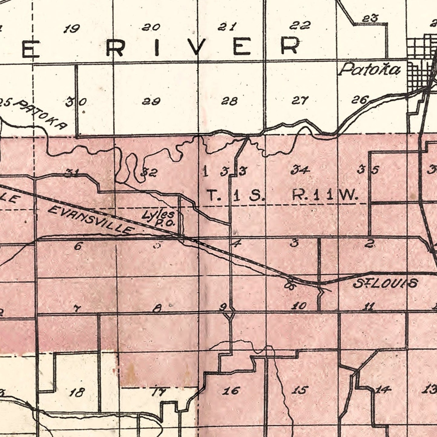 Vintage Map of Gibson County, Indiana 1899