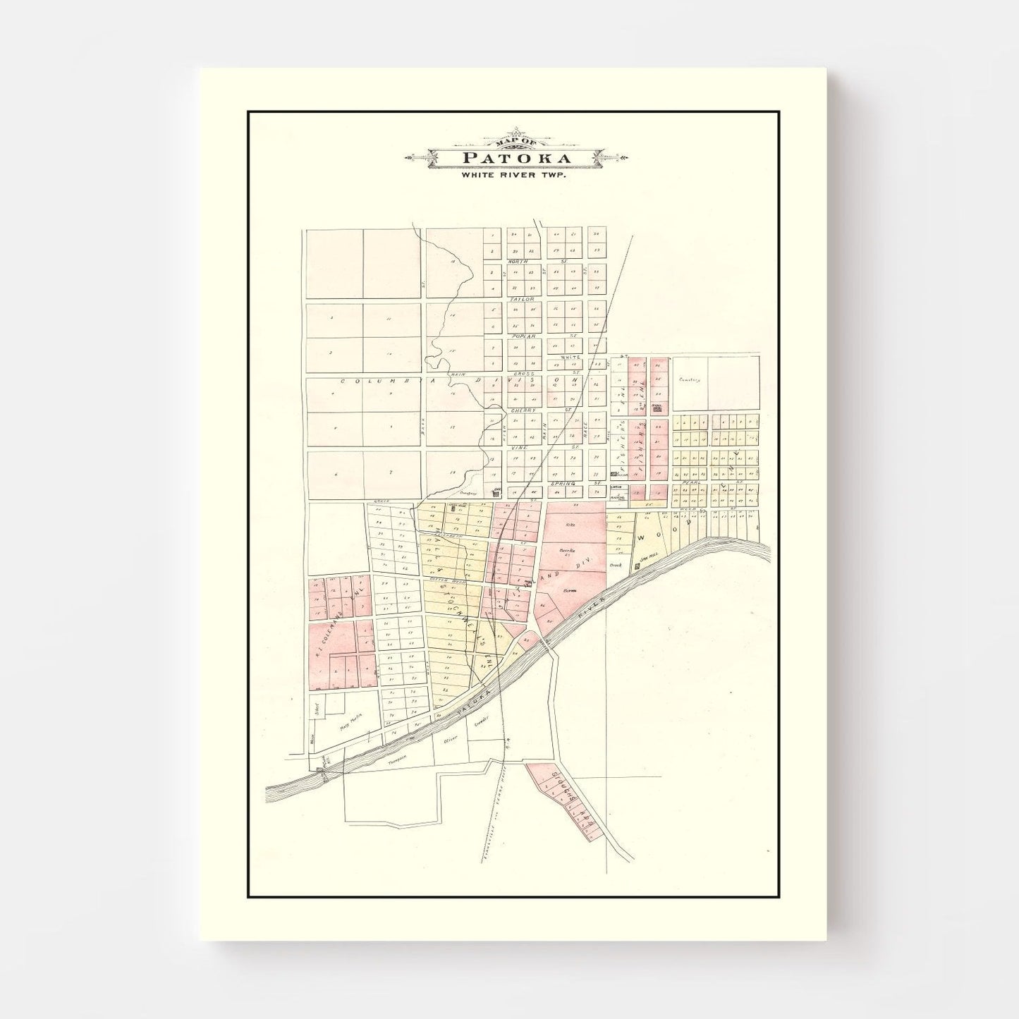 Vintage Map of Patoka, Indiana 1899