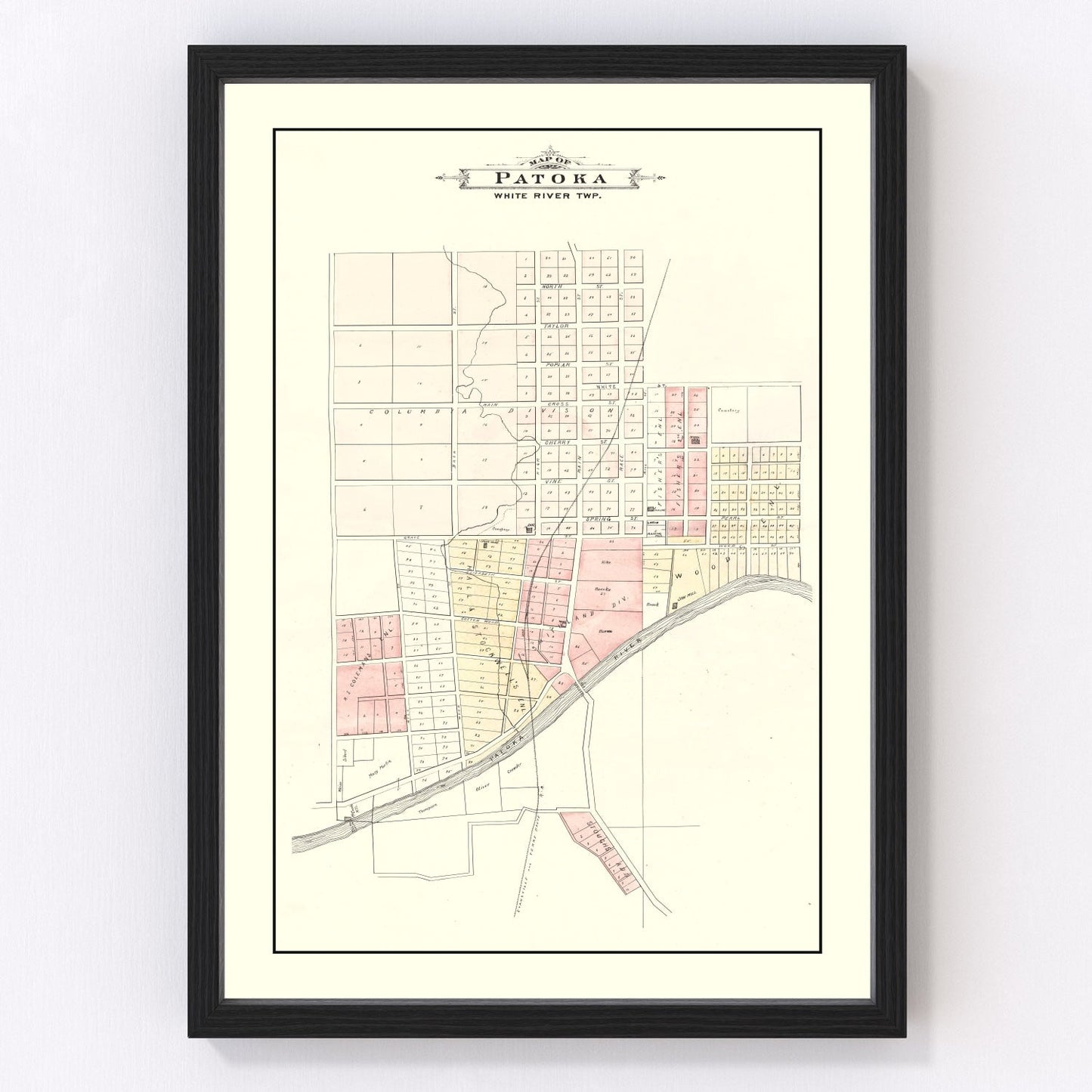 Vintage Map of Patoka, Indiana 1899