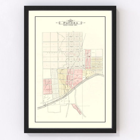 Vintage Map of Patoka, Indiana 1899