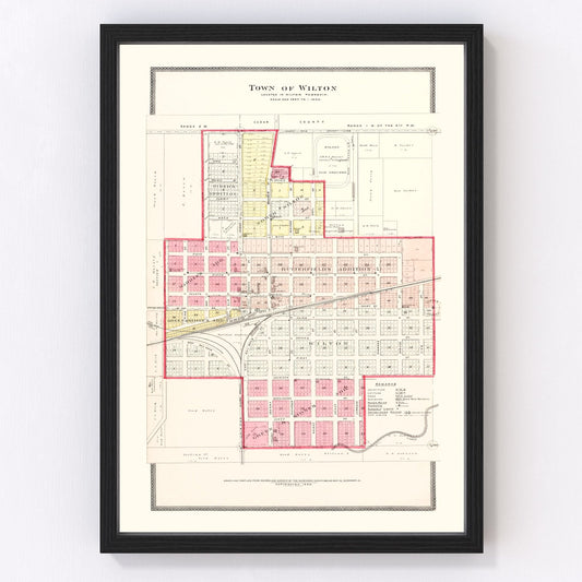 Vintage Map of Wilton, Iowa 1899