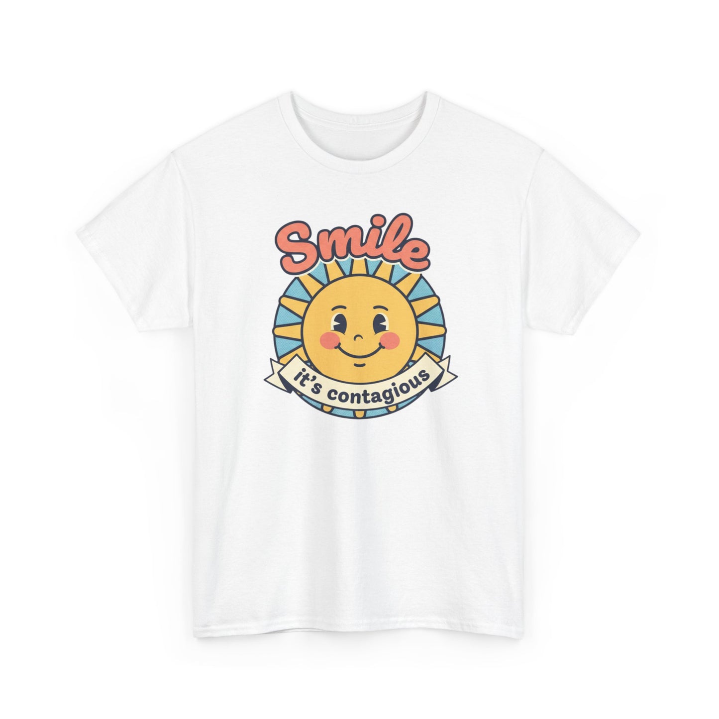 Smiling Sun "Smile It's Contagious" Tee | Cute Retro Sunshine Tee