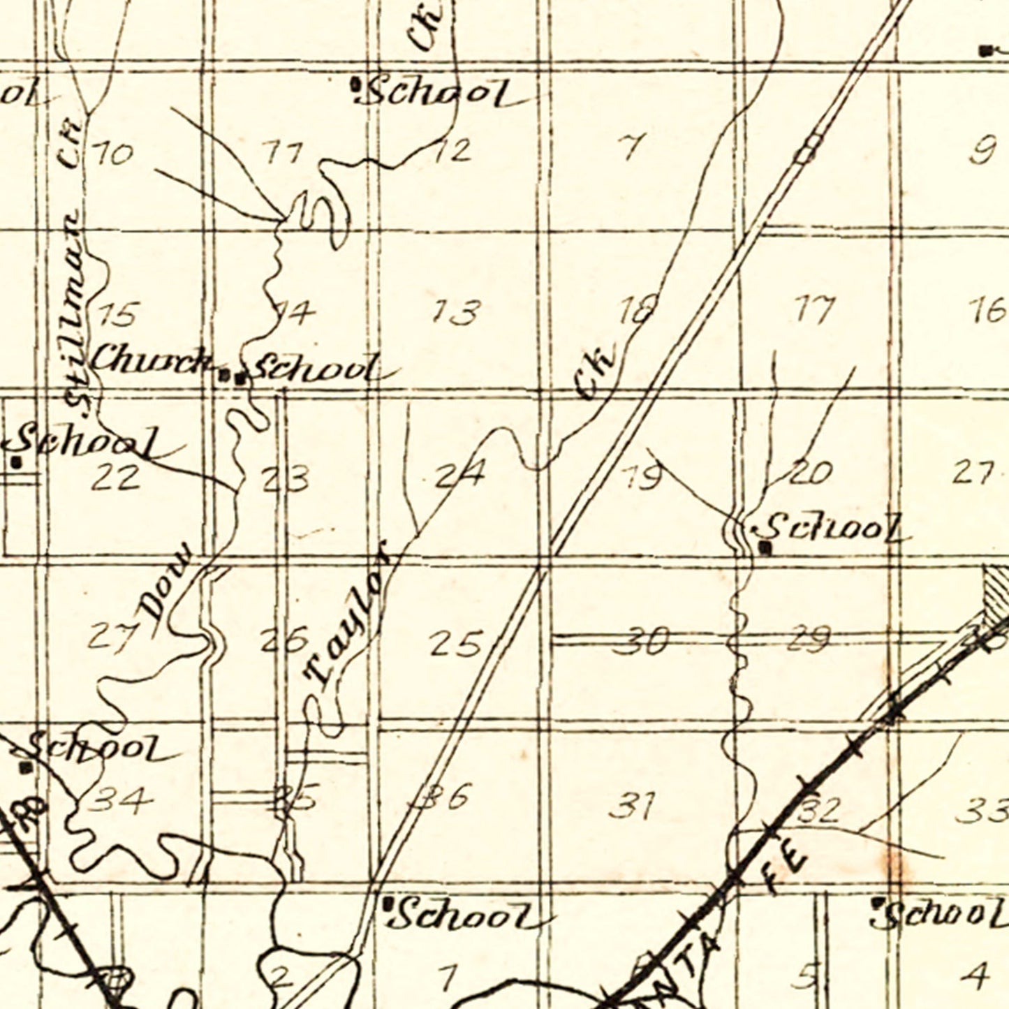 Vintage Map of Lyon County, Kansas 1901