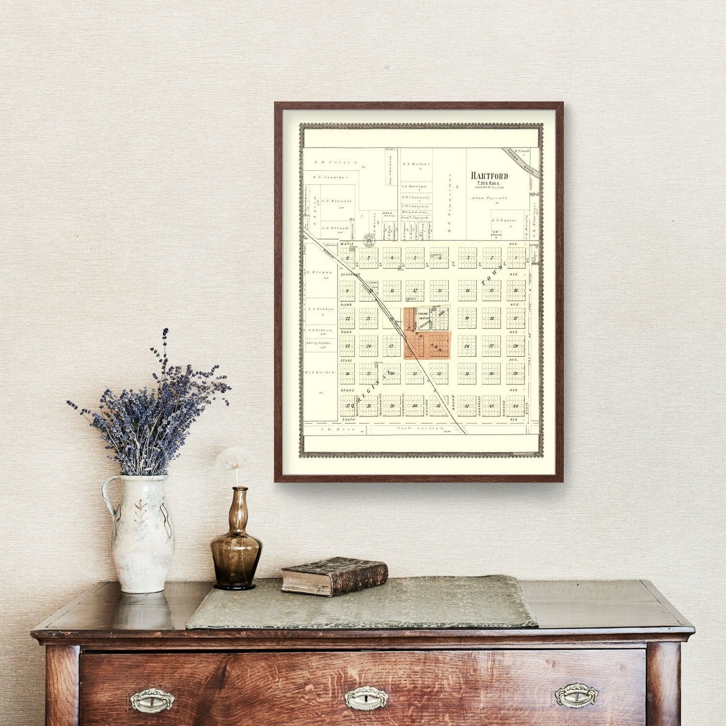 Vintage Map of Hartford, Kansas 1901