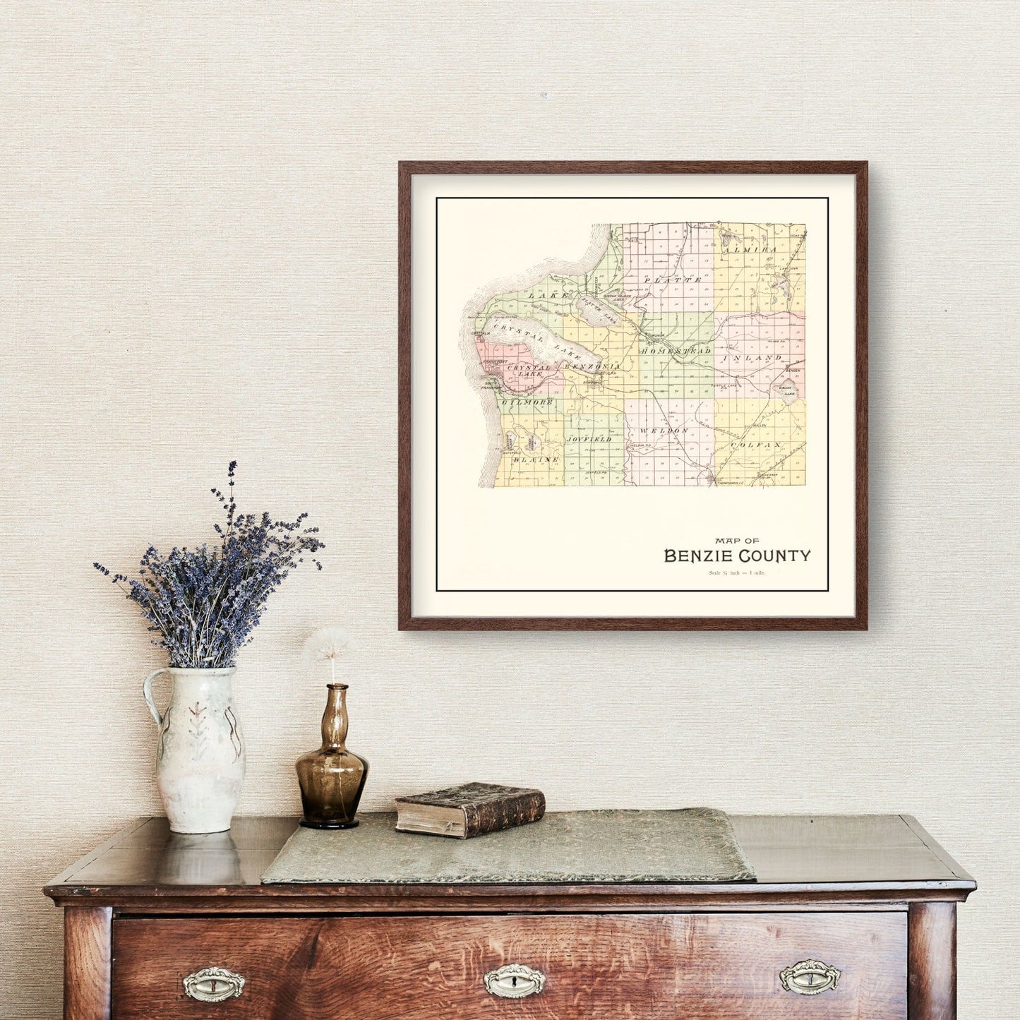 Vintage Map of Benzie County, Michigan 1901
