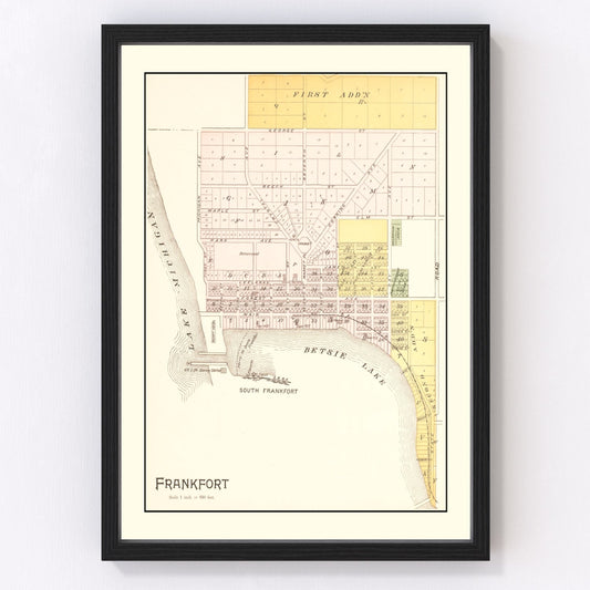 Vintage Map of Frankfort, Michigan 1901