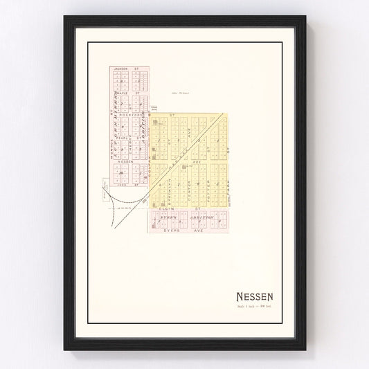 Vintage Map of Nessen, Michigan 1901