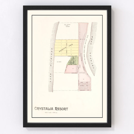 Vintage Map of Crystalia Resort, Michigan 1901