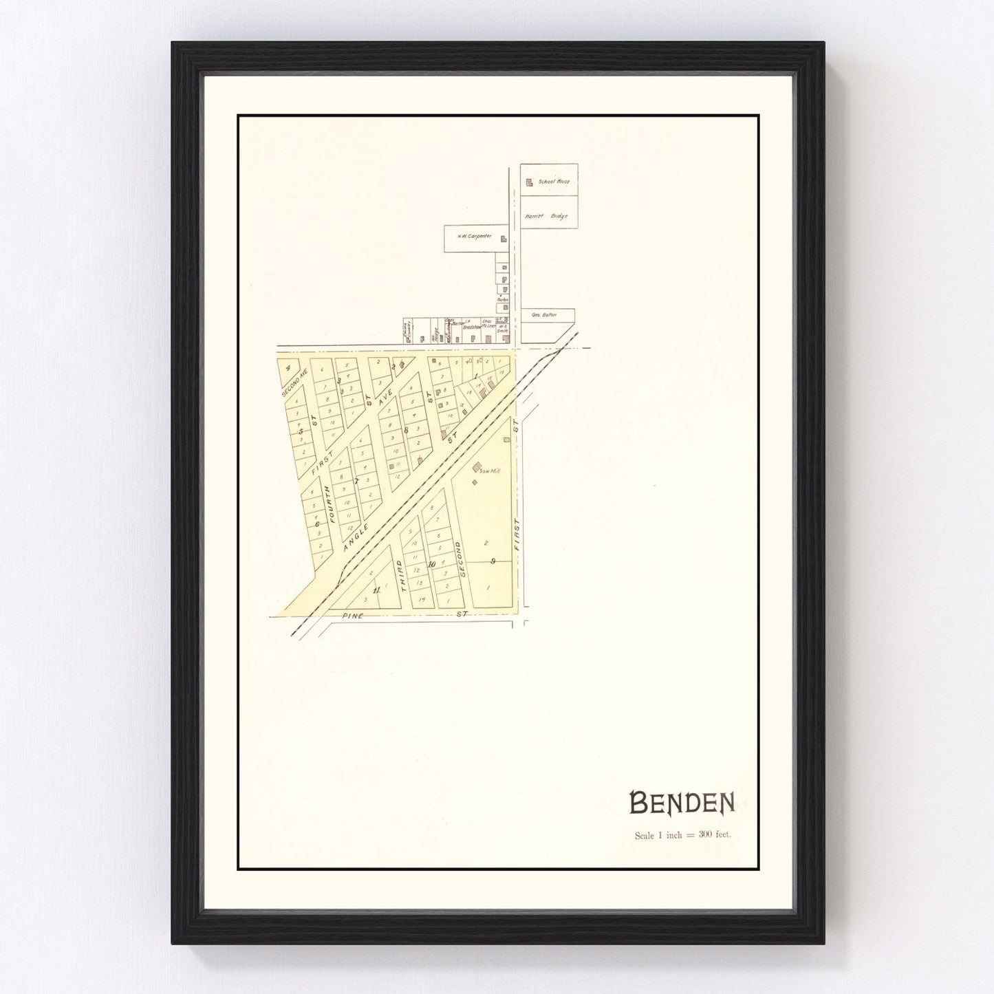 Vintage Map of Benden, Michigan 1901