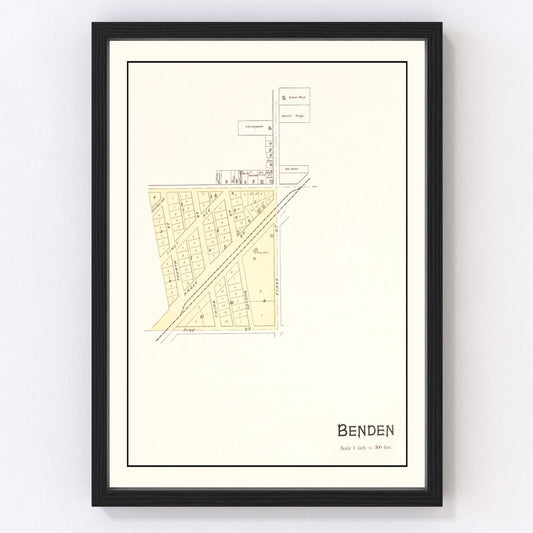 Vintage Map of Benden, Michigan 1901