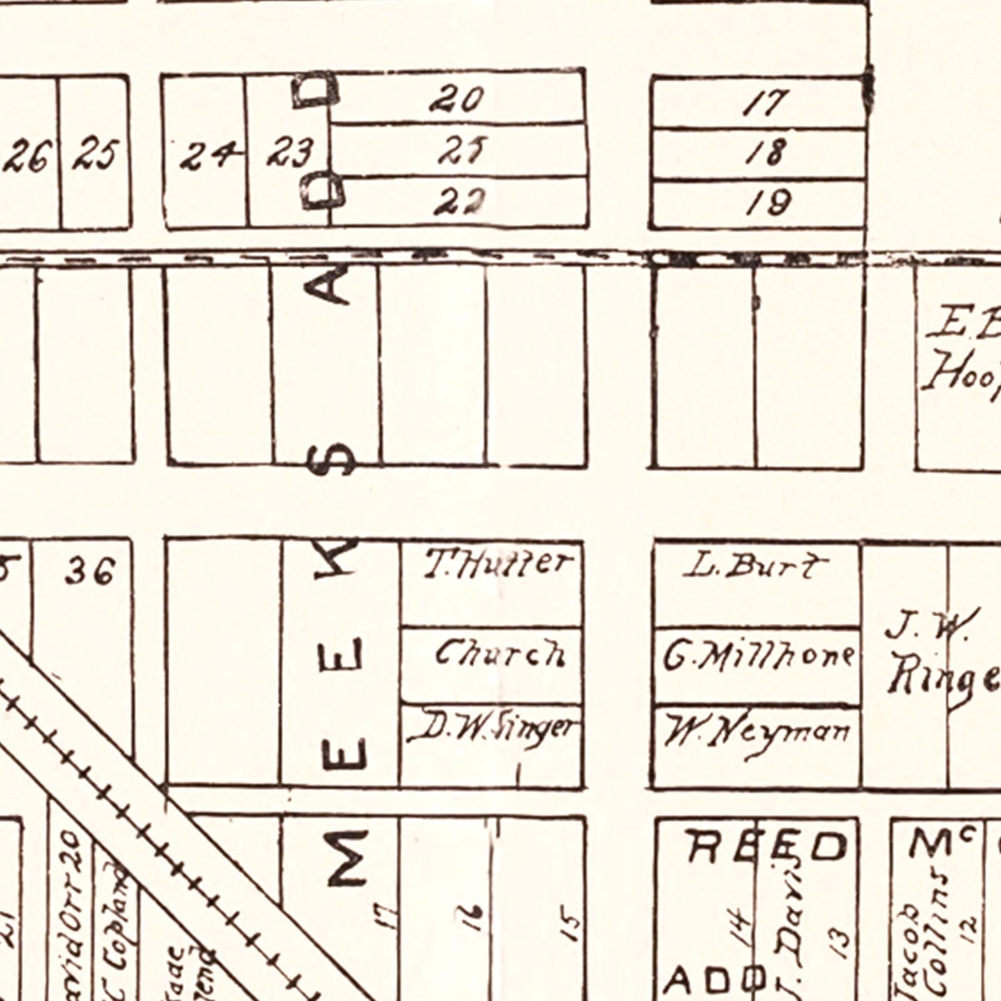 Vintage Map of Byesville, Ohio 1902