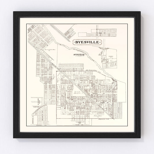 Vintage Map of Byesville, Ohio 1902