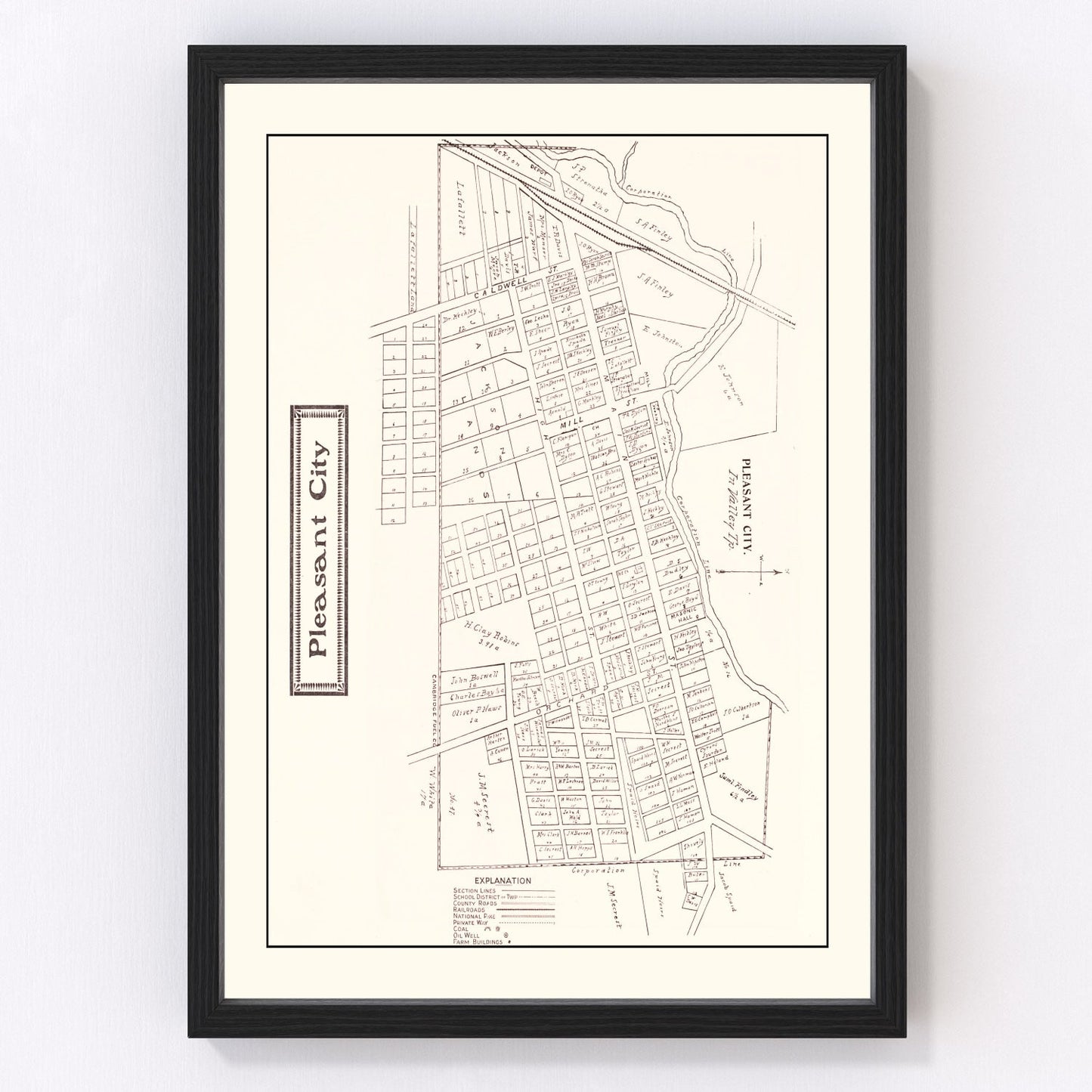Vintage Map of Pleasant, Ohio 1902