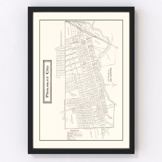 Vintage Map of Pleasant, Ohio 1902