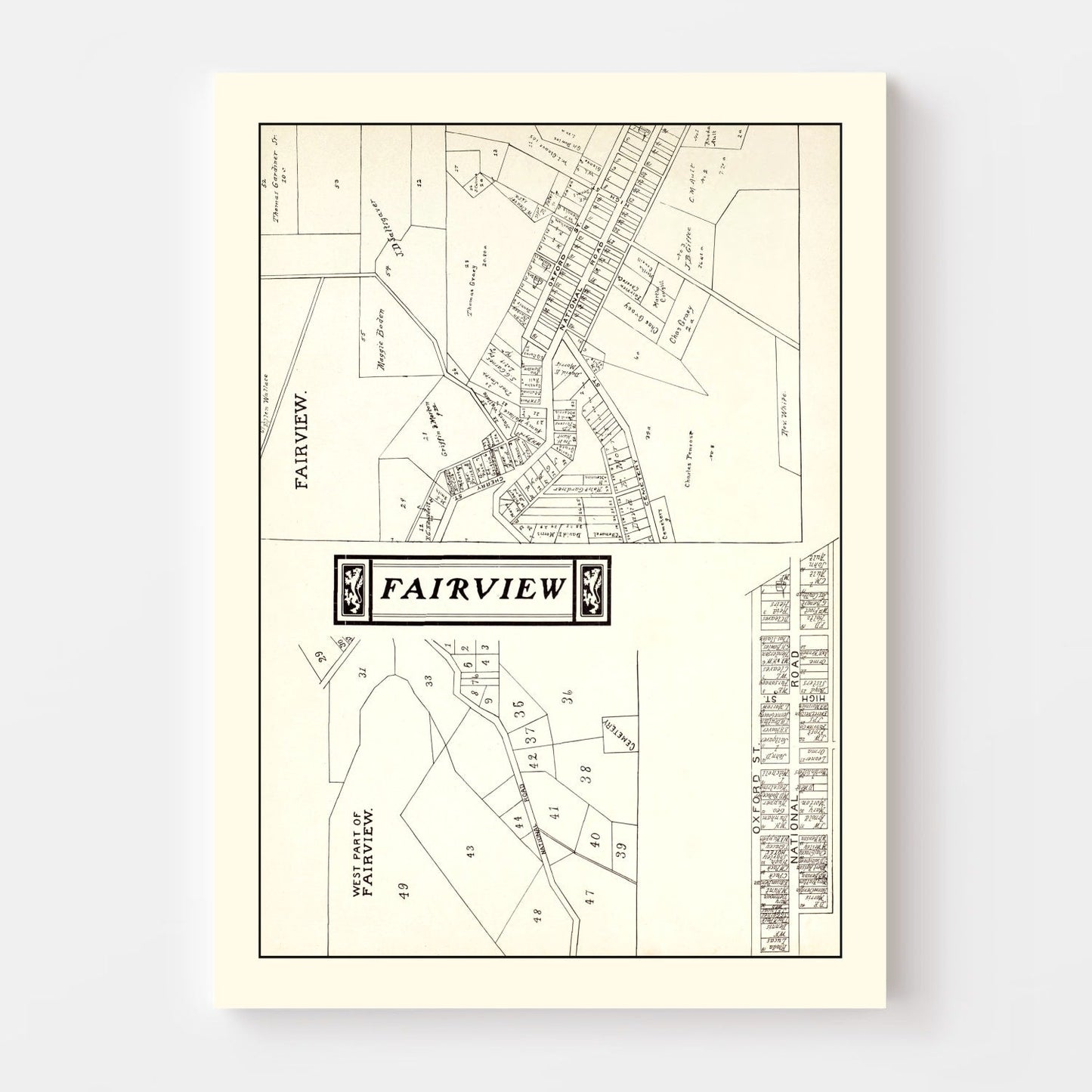 Vintage Map of Fairview, Ohio 1902
