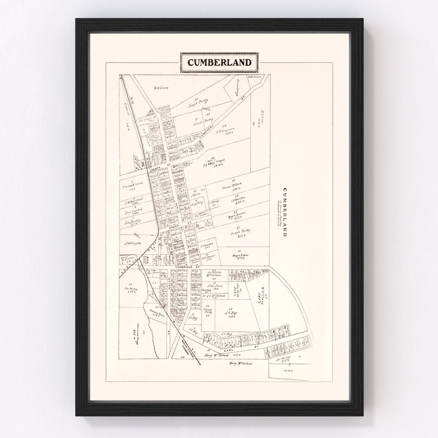 Vintage Map of Cumberland, Ohio 1902