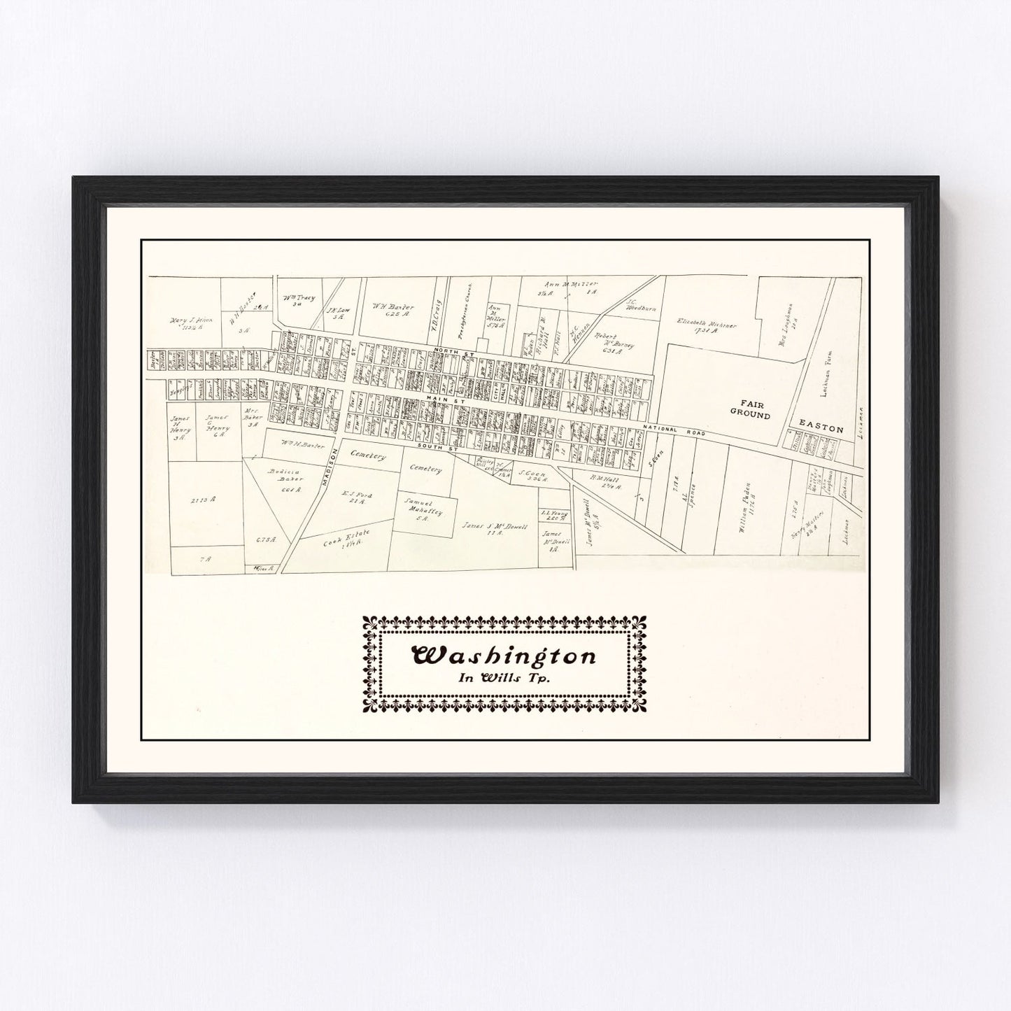 Vintage Map of Washington, Ohio 1902