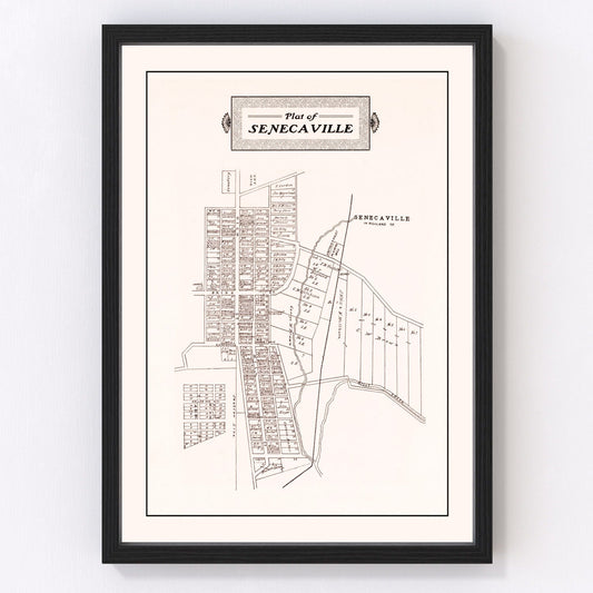 Vintage Map of Senecaville, Ohio 1902