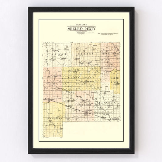 Vintage Map of Shelby County, Missouri 1902