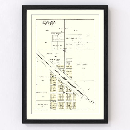 Vintage Map of Panama, Nebraska 1903