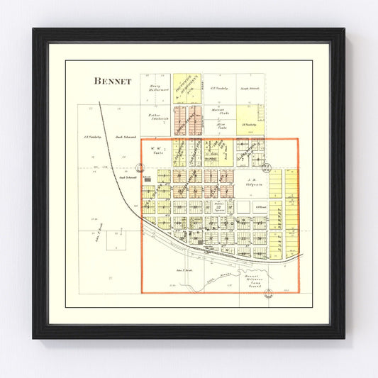 Vintage Map of Bennet, Nebraska 1903