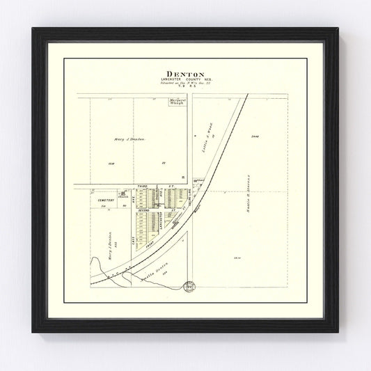 Vintage Map of Denton, Nebraska 1903