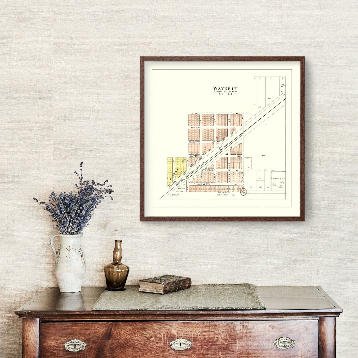 Vintage Map of Waverly, Nebraska 1903