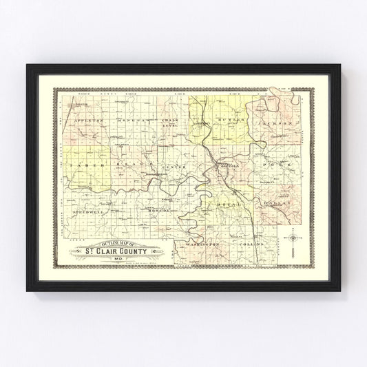 Vintage Map of Saint Clair County, Missouri 1903