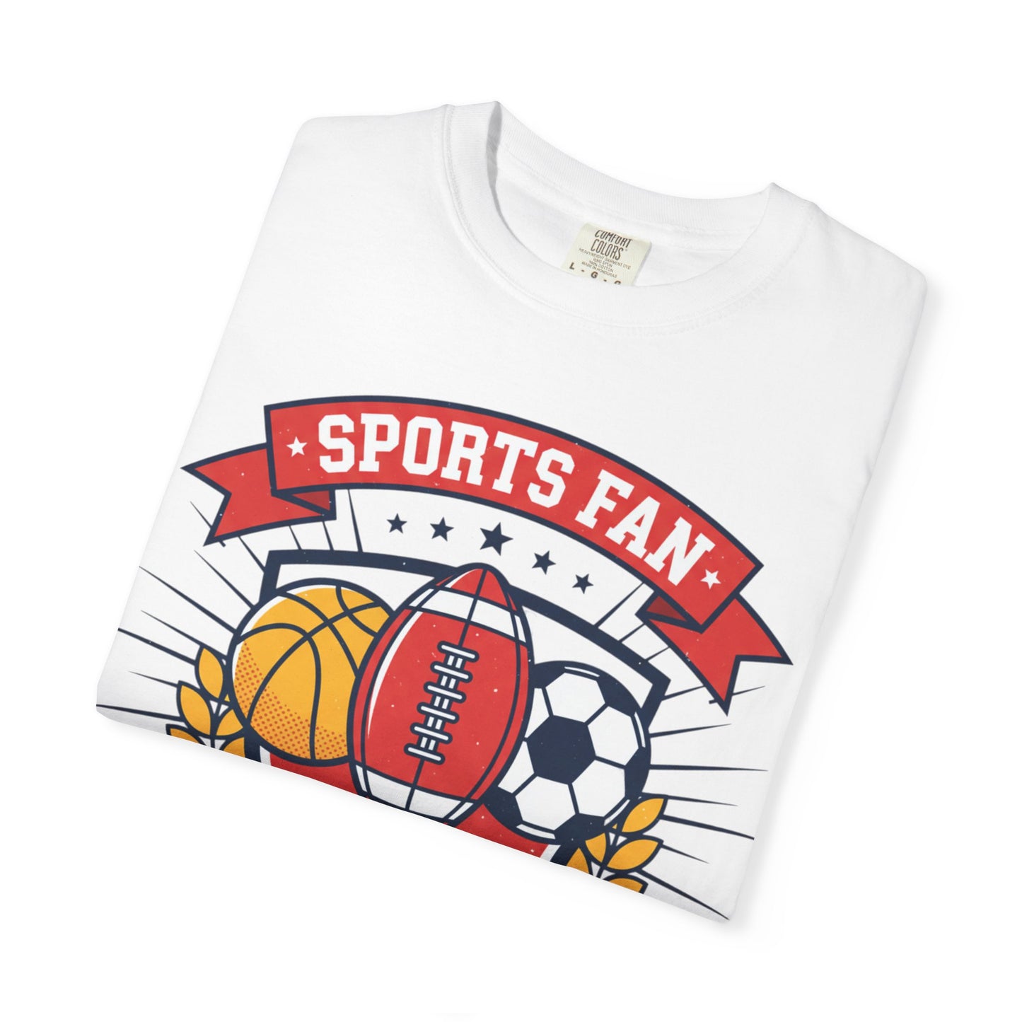 Sports Fan emblem T-shirt | Football Basketball Soccer Baseball